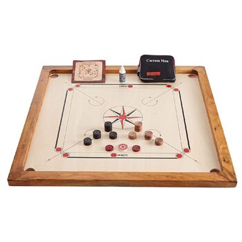 33 x 33 Large Carrom Board, Coins, Striker & Boric Powder Set Family Fun  Game 